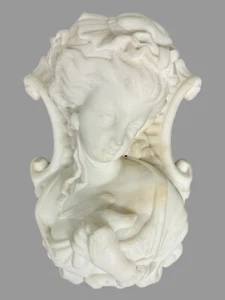 Victorian Carved Marble Pediment Sculpture Maiden Holding a Dove - Picture 1 of 9