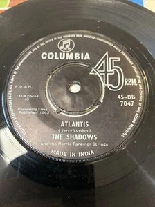 The Shadows, Atlantis - 1963 - 7" vinyl = India Issue - Picture 1 of 2