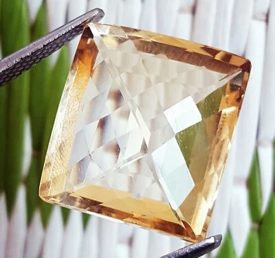 Lose Edelsteine 100% Natürlich Citrin 21.85 Karat Smaragd Form Zertifiziert - Bild 1 von 4