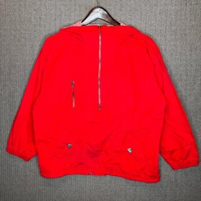 Chaqueta Express Para Hombre Mediana Roja Cremallera De Colección Años 90 Playa Informal A Cuadros Años 90  Foto 1 de 4