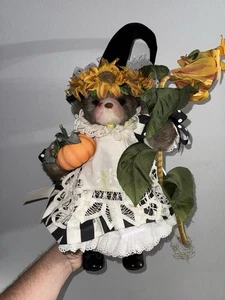 Vintage selten 1992 Lita Gates Apple Whimseys verzauberter Halloween Teddybär Kürbis - Bild 1 von 5