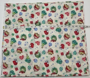 Shopkins Christmas Fabric 100% Cotton “Holiday Love And Joy” on Ivory HALF YARD - Picture 1 of 2