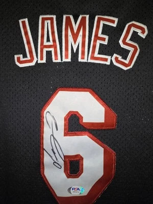 PSA Cert - 2010-2011 Lebron James Miami Heat Jersey Signed - PSA - Image 1 of 4