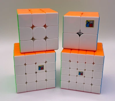 Starter Speedcubing Set 2x2 3x3 4x4 5x5 Moyu - Stickerless Zauberwürfel 4 Größen - Bild 1 von 4