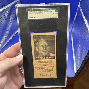 1954 New York Journal American Whitey Lockman SGC 6 N Y Giants Bottom Back Slab - Bild 1 von 11