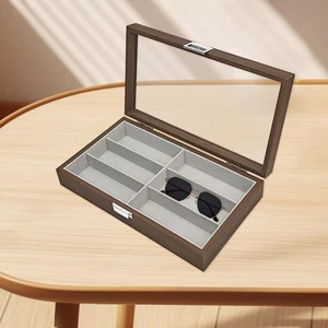 Sunglasses Display Storage Box Wooden Home Gadget Collection Case Drawer - Picture 1 of 7