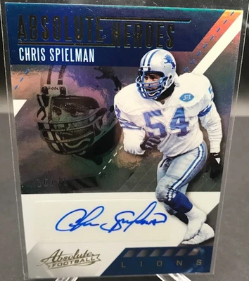 Chris Spielman Panini Absolute Heroes Auto 2017/99 Lions ZH Foto 1 de 3