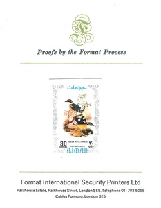 UAE United Arab Emirates Ajman 1971 Birds Flowers Fauna Flora - Rare Proof MNH - Picture 1 of 1
