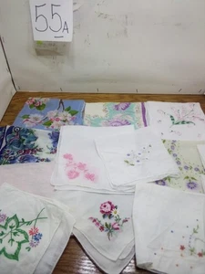 linen handkerchiefs for women Vintage Lot Of 13 Beautiful Clean Embroidery - Picture 1 of 16
