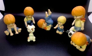 Vintage Enesco Country Cousins Katie Figuren Konvolut 7 Mädchen Kinder Kinder und Hund - Bild 1 von 22
