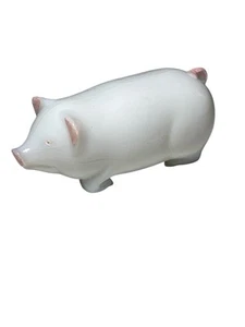 Vintage Milchglas Schwein Westmoreland Figur weiß mit rosa 3" - Bild 1 von 6