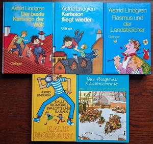 5 Kinderbuch Klassiker - Lindgren Kästner - Karlsson - Rasmus - Kalle Blomquist- - Bild 1 von 16