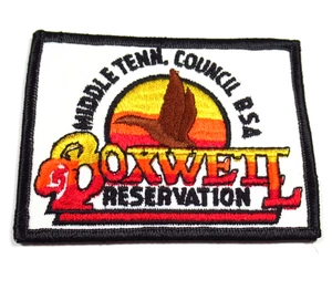 Parche de reserva Boxwell vintage Middle Tennessee BSA Scouts Camp Cheesecloth - Imagen 1 de 6