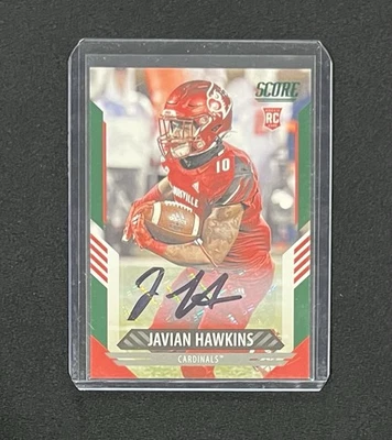 2021 Score #315 JAVIAN HAWKINS Signatures - Green - Louisville🔥 - Image 1 of 2