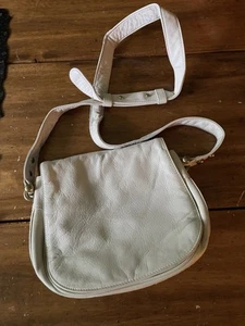 Vintage DKNY Donna Karan Ivory Leather Shoulder Bag Crossbody Purse Soft Supple - Picture 1 of 6