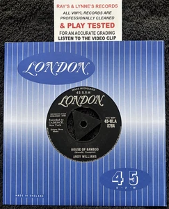 Andy Williams – House Of Bamboo THIS CITY IS OURS BBC 7'' TRI 1958 1st EX VIDEO - Picture 1 of 7
