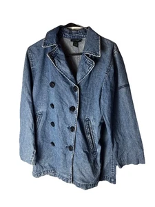 Chaqueta Blazer Ralph Lauren Jeans Co. Para Mujer Manga Larga Denim Guisante Azul Talla Pequeña - Imagen 1 de 5