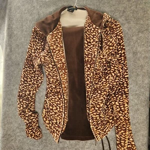 Mandarine Vintage Women's SZ Small Hooded Velour Jogger Lounge Suit Pants Jacket - Picture 1 of 8