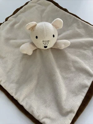 Кремовое коричневое желтовато-коричневое плюшевое одеяло First Impressions Teddy Bear Baby Security - Изображение 1 из 4