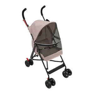 Pink Pet Stroller Cat Cage Travel Carrier w/ Rear Pocket&Cup Holder w/4 Wheels - Picture 1 of 17