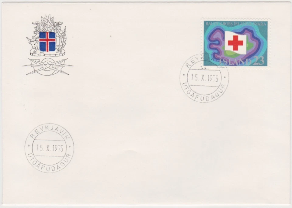 Iceland FDC 1975, Red cross - Image 1 of 1