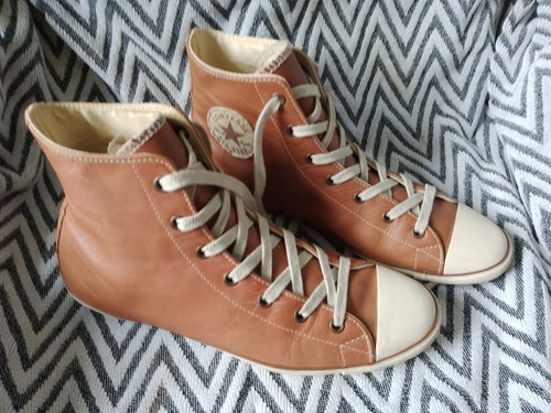 CONVERSE ALL STAR CHUCK TAYLOR LINEA DONNA STIVALETTI MARRONI IN PELLE DÉCOLLETÉ TAGLIA 6 5 