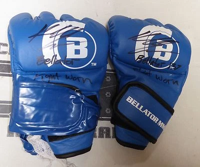 Kendall Grove 2x Signed Bellator 137 Fight Worn Used Gloves PSA/DNA COA UFC Auto - Image 1 of 4