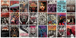 Large 12x8" Retro Replica Wall Signs Heavy Metal Music Group Rock Band UK Seller - Picture 1 of 27