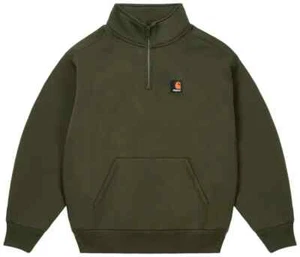 Palace X Carhartt WIP Carlux 1/2 Zip Sweatshirt Plant Green Olive Brand New - Picture 1 of 5