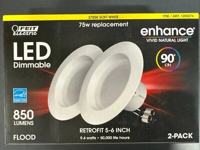 Feit Enhance LED Dimmable, Downlights 5-6 Inch,  75W Replacment- 2 pack - Image 1 of 2