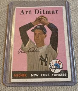 Art Ditmar Signed Autographed 1958 Topps Baseball Card NY Yankees #354 d. 2021