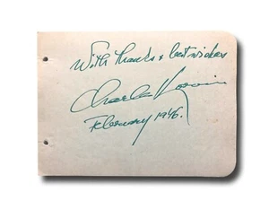 Charles Korvin Hand Signed Album Page Cut JSA COA Autograph Actor Heart Spain - Picture 1 of 3