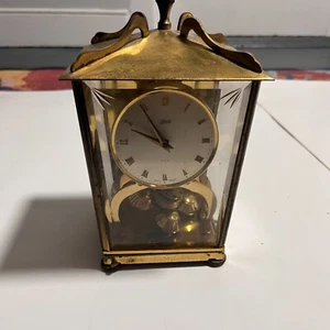 VTG Shatz 400 Day Clock German Parts/Repair 53 Anniversary Brass w/ manual & Key - Picture 1 of 14