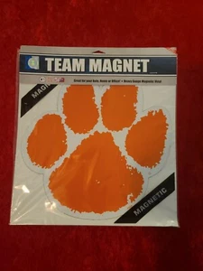 NCAA Clemson Tigers Football Basketball Vinyl Team Logo Magnet 12" Team Colors - Picture 1 of 2
