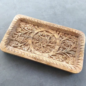 Bloomingville Schale Mangoholz Deko Schmuckschale Ablage orientalisch geschnitzt - Bild 1 von 5