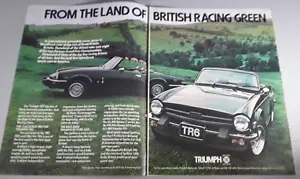 Anuncio original de revista Triumph TR-6 y Spitfire 1975 de 2 páginas "British Racing Green" - Imagen 1 de 1