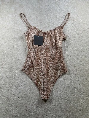 Le Lis Womens Size L Sheer Body Suit Leopard Mobwife Sexy New - Image 1 of 4