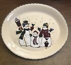 Home & Garden Party SNOWMAN Birdhouses Christmas Tree 13" Serving Plate