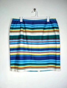 Talbots Skirt Size 18 Bold Colorful Stripe Pencil Career Preppy Vent Lined Plus - Picture 1 of 5