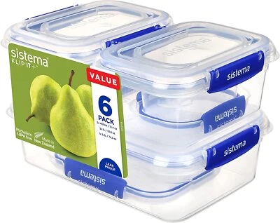 Sistema Klip It Plus 6 Food Storage Airtight Easy Locking Leak Proof Containers - Image 1 of 4