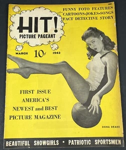 HIT PICTURE PAGEANT March 1941 Men's Magazine WW2 WWII Pin-up Girls Dona Drake + - Picture 1 of 24