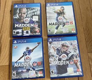 PS4 Lot Set of 4 Madden 2014, 2015,2016, 2017 Games with Cases. PlayStation NFL