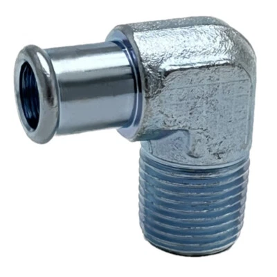 Intake Manifold 90� Deg Fitting 1/2" NPT to 5/8" Hose Barb Heater Water Pump - Image 1 of 2