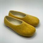 Natural Hand-made Sheep Wool Slippers from mountains of Central Asia Yellow