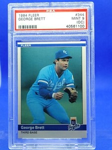 1984 Fleer Baseball GEORGE BRETT #344 Royals HOF PSA 9 Mint (OC) Graded