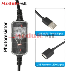 Lichtsensor Schalter Lichtsteuerung Sensorschalter USB Kabel Tag/Nacht Auto-On Haus - Bild 1 von 16