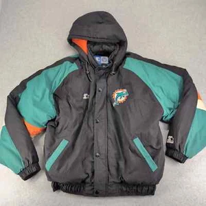 Starter Jacket Mens Large Multicolor Vintage 90s Miami Dolphin Buffer Logo NFL - Picture 1 of 19