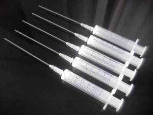 5 x Spritzen 5 ml mit Stumpfkanüle  für Liquid, Kanüle 100mm Luer Lock - Bild 1 von 4