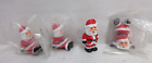 Lot of 4 Little Santa Figurines Plastic Holiday Christmas Decoration Toys