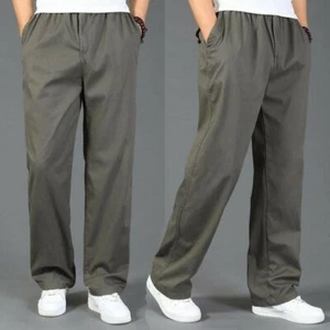 Men Cotton Cargo Tactical Pants Army Military Trousers Long Black Casual Outdoor - Picture 1 of 16